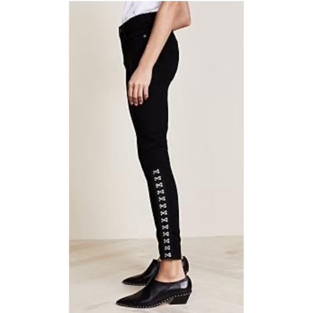 Seven For All Mankind Silver Detail Black Jeans Size 25